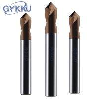 GYKKU HRC55 ดอกสว่านคาร์ไบด์ศูนย์ดอกสว่านสําหรับอลูมิเนียมสตีล End Mill 60 ° 90 ° 120 °ตําแหน่งการลบมุม 2 เครื่องตัดร่อง