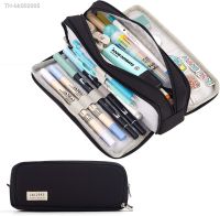 ✿ Kawaii Pencil Case Large Space 3 Compartment Pen Pouch Double Side Opened Student Stationery Desk Organizer School Supplies