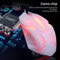 【ยืดหยุ่น】เมาส์สำหรับเล่นเกมแสงไฟ LED การยศาสตร์ USB สาย Gamer เมาส์ปีกเคเบิ้ลออปติคอลเมาส์สำหรับเล่นเกมสำหรับแล็ปท็อปหนูพีซี S1 7สี