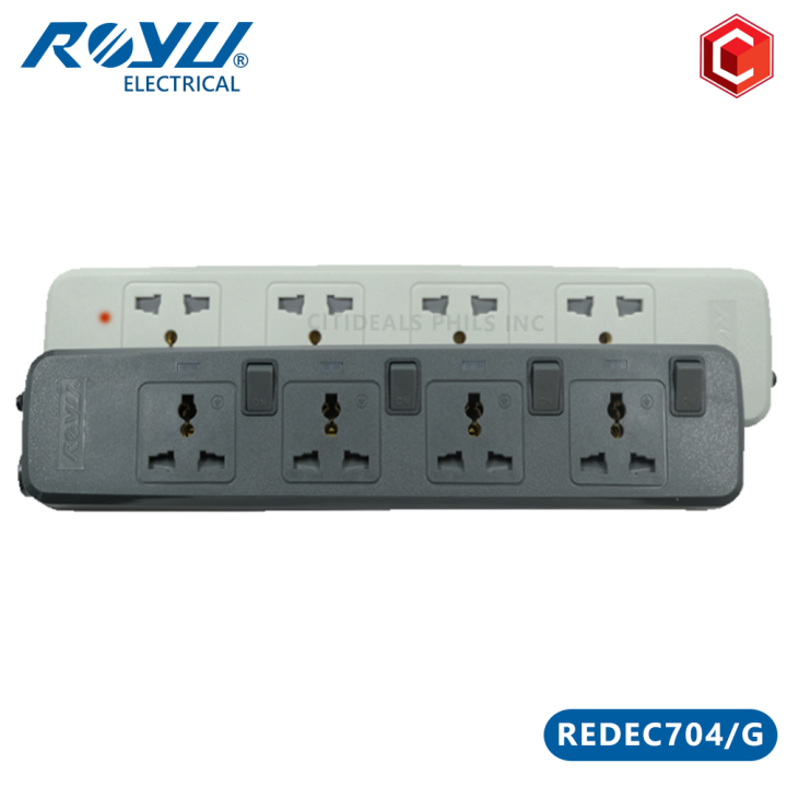 Power Strips 4 Gang Socket Individual Switches 2 Meters Extension Cord