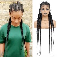 Synthetic Full Lace Cornrow Box Braids Wig 36Inch Long Braided Lace Front Wigs for Women Jumbo Knotless Box Braid Lace Wigs [ Hot sell ] ea1voy