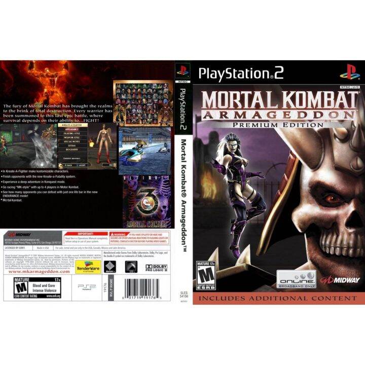 แผ่นเกมส์ PS2 Mortal Kombat Armageddon Premium Edition คุณภาพ ส่งไว