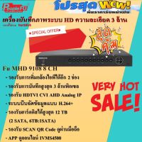 เครื่องบันทึกกล้องวงจรปิด Fu MHD 9108  8 CH เครื่องบันทึก รองรับ ระบบ HDTVI /CVI/ AHD/ Analog/ IP รองรับความะเอียด 3 MP