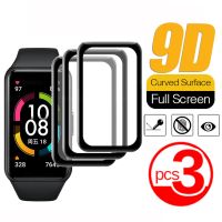 3 Buah Pelindung Layar Lengkung Penuh untuk Huawei Band 6 Kaca Tempered untuk Honor Band 6 Band6 Jam Tangan Pintar Gelang Film Pelindung