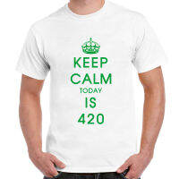 Hot KUSH 2023 เสื้อยืดลายกัญชา เสื้อคู่รัก unisex KEEP CALM 420 Its Time cotton t-shirt เสื้อ/เสื้อยืดผู้ชาย พร้อมส่ง