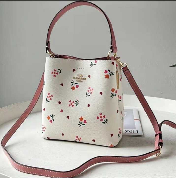 Coach Small Town Bucket Bag with Heart Petal Print