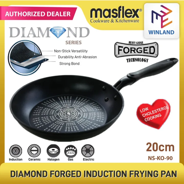 Masflex Diamond Series 20 cm Non Stick Fry Pan Induction Ready Frying ...