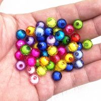 50pcs 8mm Faceted Earth 15 Colors Acrylic Loose Spacer Beads for Jewelry Making DIY Handmade Bracelet