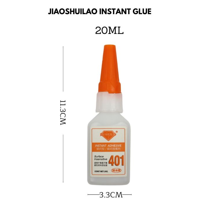 jiaoshuilao-401-20ml-plastic-cermet-shoes-repair-quick-drying-nail-wood-paper-glue-universal-strength-adhesive-adhesives-tape