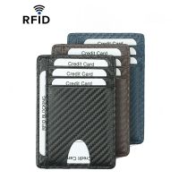 New Mens Top Layer Cowhide Card Holder Microfiber Carbon Fiber Card Holder RFID Multi-card Slot Ladies Small Card Holder Card Holders