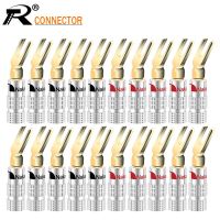 20pcs Y/U Type Nakamichi BANANA PLUGS Brass Speaker Plugs Audio Screw Fork Spade Connector Gold plated banana male connector