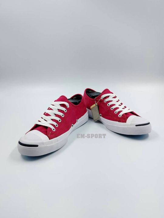 รองเท้า-converse-jack-purcell-สีแดงเลือดหมู-รองเท้าผ้าใบ-รองเท้าผู้ชาย-ผู้หญิง-สินค้าพร้อมส่ง-อุปกรณ์ครบเซ็ต
