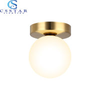 Nordic Simple Modern Round Glass Ball โคมไฟเพดานห้องนั่งเล่นโคมไฟห้องโถงโคมไฟเพดานโคมไฟห้องนอน Led Light