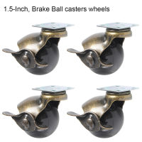 4pcs 2 inches 50mm Bearing Capacity 30kg Black Trolley Wheels Caster Rubber Swivel Casters for Office Chair Sofa Platform