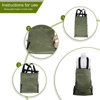 Fruit Picking Bag Apron Vegetable Harvest Large Capacity Waterproof Adjustable Storage Pouch For Outdoor Garden Farm Orchard