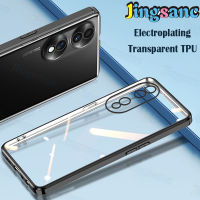 Jingsanc เคสใสสำหรับ Honor 70 5G เคสโทรศัพท์ซิลิโคนอ่อนนุ่ม TPU Electroplating Clear Lens Protection ฝาหลัง