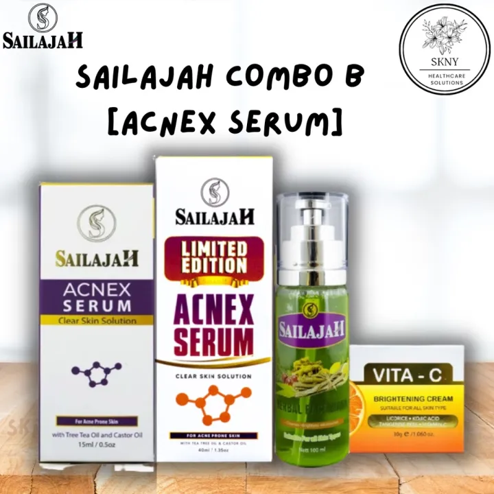 New SAILAJAH Skincare Combo B Acnex Set Free Gift 🎁 (Acnex Serum