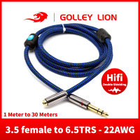 GOLLEY LION 6.35มม.(1/4นิ้ว) ถึง3.5มม.(1/8นิ้ว) อะแดปเตอร์หูฟัง1/8หญิง1/4ชายสาย3.5ถึง6.35สำหรับผสมกีตาร์เปียโนเครื่องขยายเสียงลำโพง