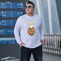 ขนาดใหญ่เสื้อผ้าผู้ชายเสื้อยืดผู้ชาย2022ฤดูใบไม้ร่วงหลวม Top MODE Korea อเนกประสงค์ Ins แฟชั่นแขนยาวพิมพ์ Backing เสื้อ