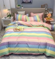 Rainbow Bedding Set Cartoon Printed Bed Linen Sheet Adult Kids Childs 4IN1 3IN1 Bedsheet with Duvet Cover Pillowcase All Season