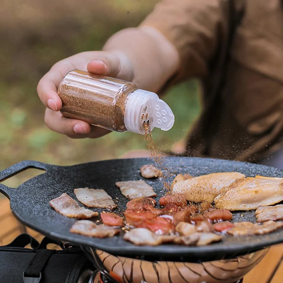 9Pcs/Set Camping Seasoning Bottle Set Storage Bag Portable Pepper Spice  Storage Jars Set Picnic Pouch BBQ Camping Supplies