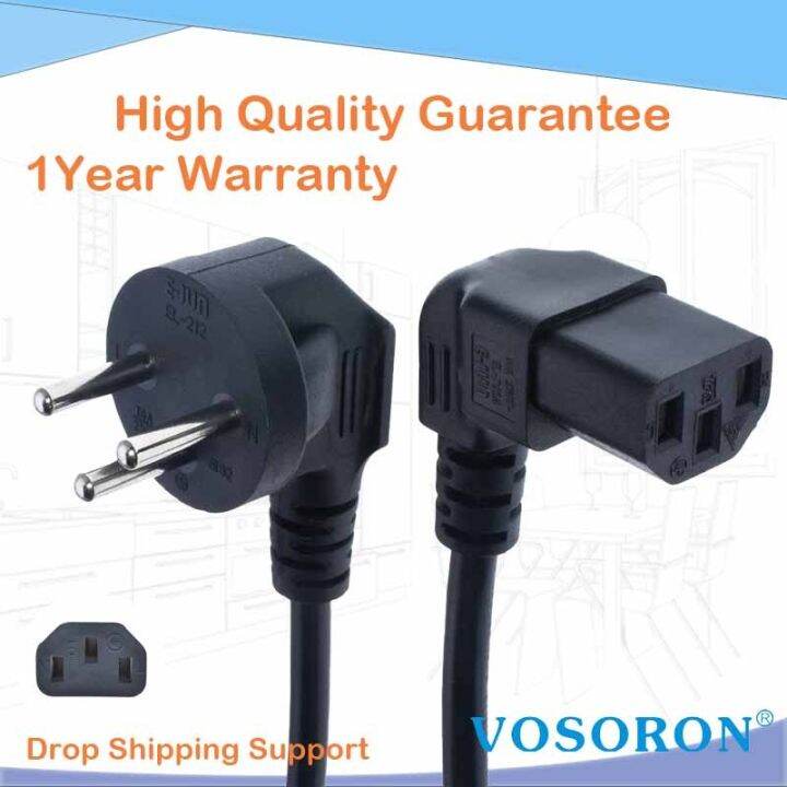 สายไฟอิสราเอล-si-32-3ขาทีวีขึ้น-iec320สายไฟเพื่อเพิ่มพลังงานสำหรับ250v-c13ปลั๊ก-cord10a-มุมคอมพิวเตอร์