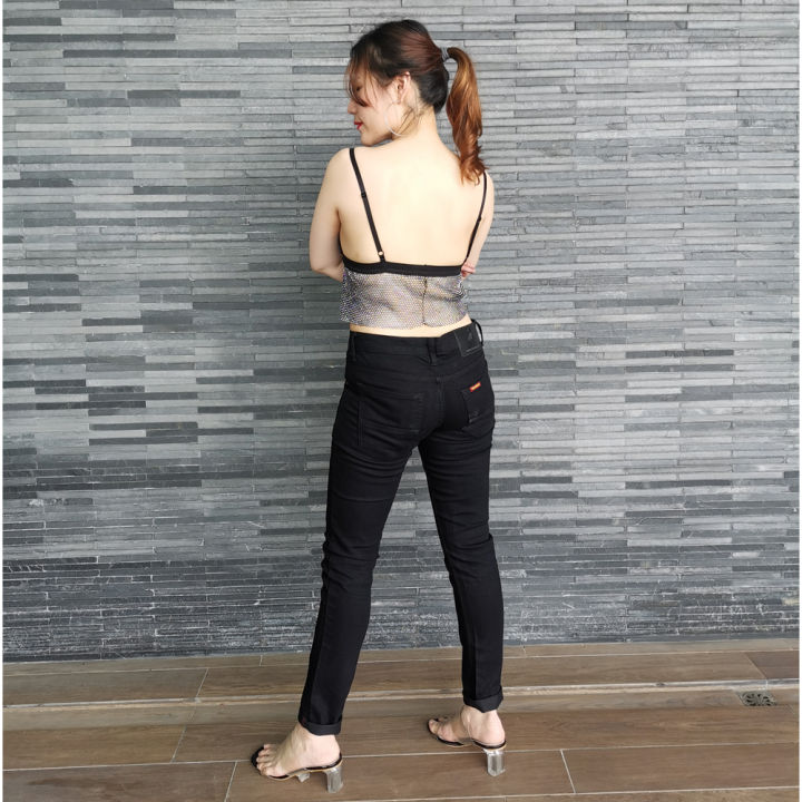 golden-zebra-jeans-กางเกงยีนส์หญิงสีดำขาเดฟไซส์เล็กไซส์ใหญ่-size28-44