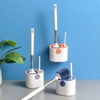 Household Toilet No Dead Corner Suit Toilet Plastic Brush Long Handle Cleaning Stainless Steel Silicone Toilet Brush