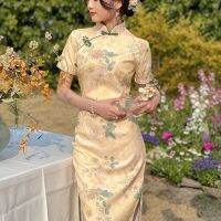 STANLEY Coco อบอุ่นสีเหลือง Qianjin ชุด Cheongsam ปรับปรุงสไตล์โบราณทุกวันเด็กสาวบุคลิกภาพเล็กๆ