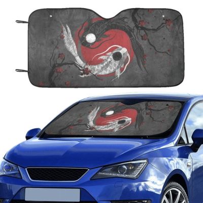 【CW】 Japanesefish Car sunshade for windshield Japansun WindowBlocker Anime Carp fish car accessoriesDecor