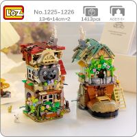 LOZ Forest Cabin Shoe Wolf House Dog Rabbit Animal Flower Tree Architecture Mini Blocks Bricks Building Toy for Children no Box