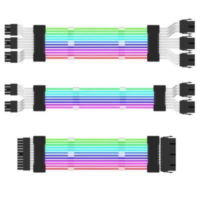 RGB Sleeved Cables High Power Cable Extension with Color Modes PC Internal Components for Motherboard Connector High Power Supply ingenious