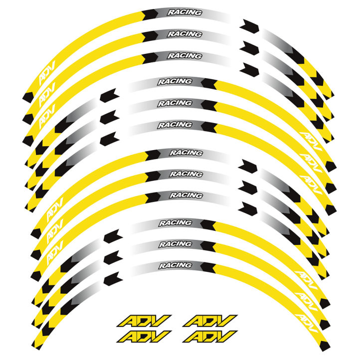 สติกเกอร์ตกแต่งล้อรถจักรยานยนต์มอเตอร์สติ๊กเกอร์แถบล้อสำหรับ-honda-adv-160แถบเทป14-13-นิ้วอุปกรณ์ขอบดุมล้อสะท้อนแสง