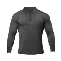 Polo Shirt Solid color Long Sleeve Casual Men Fashion Slim Fit Fitness Bodybuilding Mens Polo Shirt Autumn Cotton polosshirt