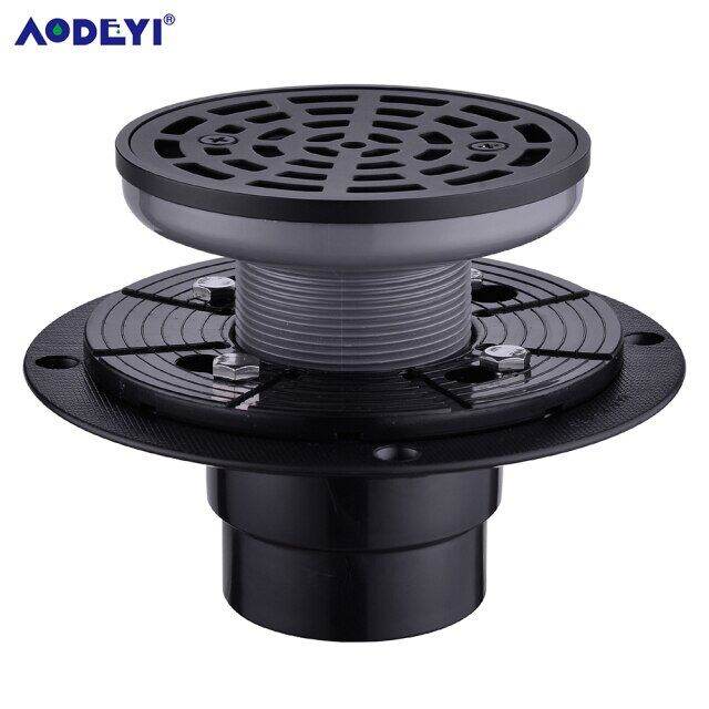 Black Stainless Steel Round Shower Grate Waste Floor Drain Outlet