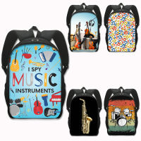 Musical Instrument Saxophone Bass Backpack Fashion Jazz Rucksack Hip Hop Laptop Backpack for Travel Teenager School Bags Gift