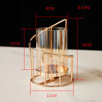 Nodic Home Decor Candle Holders Glass Metal Candlesticks Wedding Decoration Salon Candles Container Modern Home Decoration