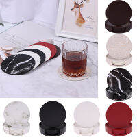 (ร้อน) ขายร้อน PU หนัง Marble Coaster เครื่องดื่มถ้วยกาแฟทำความสะอาดง่าย Placemats รอบชา Pad ตาราง Pad ผู้ถือ Onderzetters