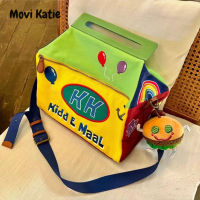 Movi Katie?  กระเป๋าถือขนาดใหญ่สพันจ์บ็อบทรงสี่เหลี่ยม กระเป๋ามีล้อเข็นได้จัดระเบียบกระเป๋าเดินทางกระเป๋าสะพายข้างร่างกายใช้ในยิม