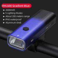 ROCKBROS Bicycle Light Front 600Lumen IPX6 Bike Light Rechargeable 2600MAh 5Modes Flashlight Cycling Lamp Accessories