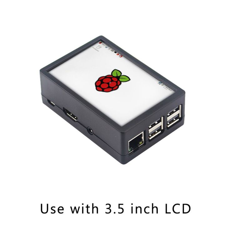 high-quality-fuchijin77-raspberry-pi-3-model-b-เคสกล่องพลาสติก-abs-สีดำสำหรับใช้งานได้สองแบบหน้าจอสัมผัสขนาด3-5นิ้วพัดลมทำความเย็นสำหรับ-raspberry-pi-3