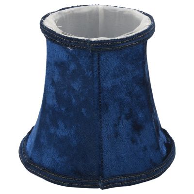 Fabric Clip On Lamp Shade, E14 Handmade Lampshade For Modern European Style Wall Sconce Lamp, Crystal Lamp, Candle Lamp, Table Lamp With Blue Flannel Decor
