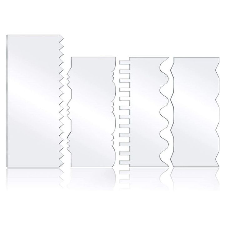 4pcs-transparent-acrylic-cake-scraper-kitchen-baking-tools-decorating-contour-comb-cake-edge-smoother-tool-pastry-cutter