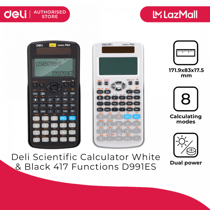 Deli Scientific Calculator White and Black 417 Functions D991ES