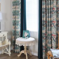 【YD】 Curtains for Dining Room Bedroom Pastoral Digital Stitching Printed Curtain Finished