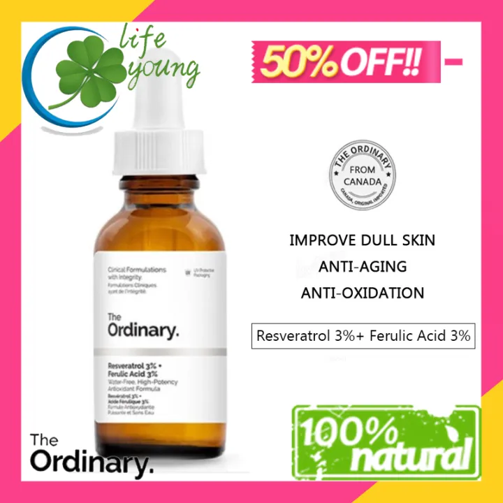 Skin Care The Ordinary Resveratrol 3+Ferulic Acid 3 Serum 30ml Personal Care Lazada PH