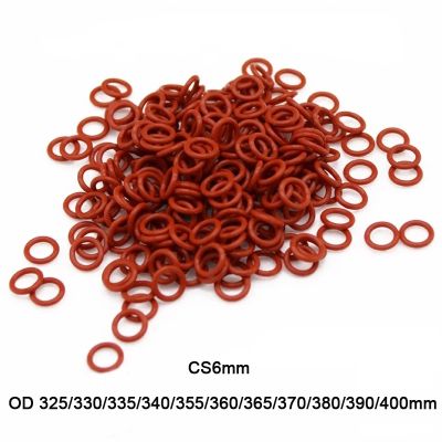 {Haotao Hardware} 1ชิ้นสีแดง VMQ ซิลิโคน O แหวนปะเก็นยางเครื่องซักผ้า CS6mm OD 325มิลลิเมตร400มิลลิเมตรอาหารเกรดซิลิคอน O แหวนปะเก็นยาง O แหวน