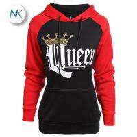 anacami เสื้อกันหนาว เสื้อคลุมแขนยาวมีฮู้ด เสื้อคู่ โลโก้ King/Queen (1 ตัว)