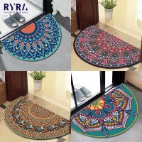 【cw】 Door Semicircular Carpets Entrance Doormat Anti Floor Boho Bedside Absorbent Rug Supply ！