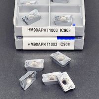 10PCS HM90 APKT1003PDR IC908 เครื่องตัดมิลลิ่งเครื่องมือกลึงสําหรับ cnc APKT 1003 Face Mill APKT1003PDER Lathe Milling